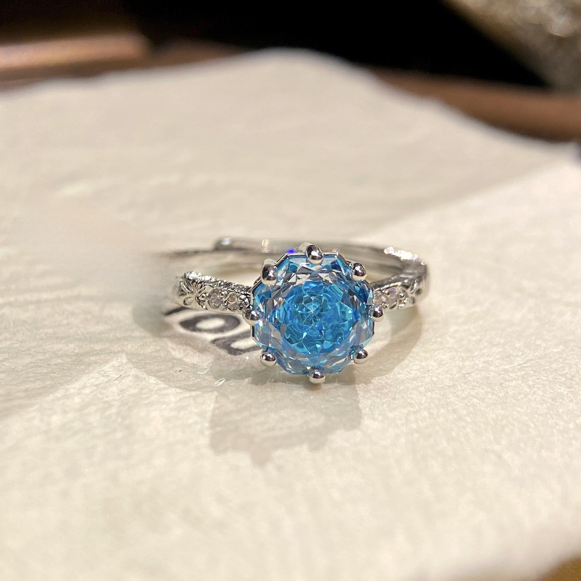 💜 💙 💖 🤍 🌈   8-Prong Millennium Rose Cut CZ Ring |   Octagonal Stackable Ring |   Vintage Inspired Minimalist Jewelry |   Light Luxury Everyday Elegance |   5 Colors (Purple, Blue, Pink, White, Iridescent) ✨   – Great Gift Idea for Self Care & Anyone