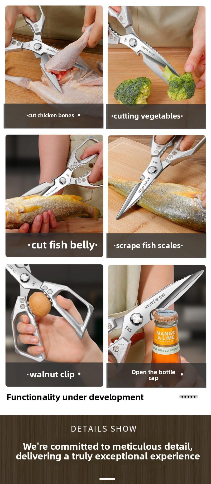 Stainless Steel Multi-Functional High Hardness Kitchen Scissors