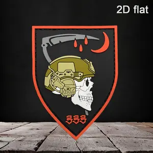 1pc Crescent Moon Skull Pattern Waterproof PVC Rubber Badge, Velcro Mount Hiking Backpack Tactical Vest Patch, Hardcore Dark Decor Arm Band Sticker