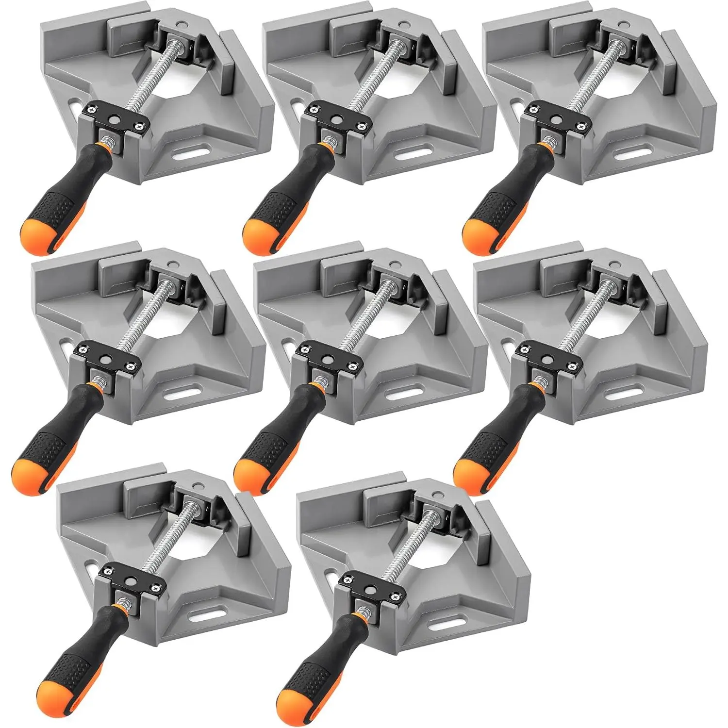 Corner Clamps for Woodworking, 8 Pack, 90 Degree Clamp with Adjustable Swing Jaw Aluminum Alloy Frame, Right Angle Clamps for Woodworking