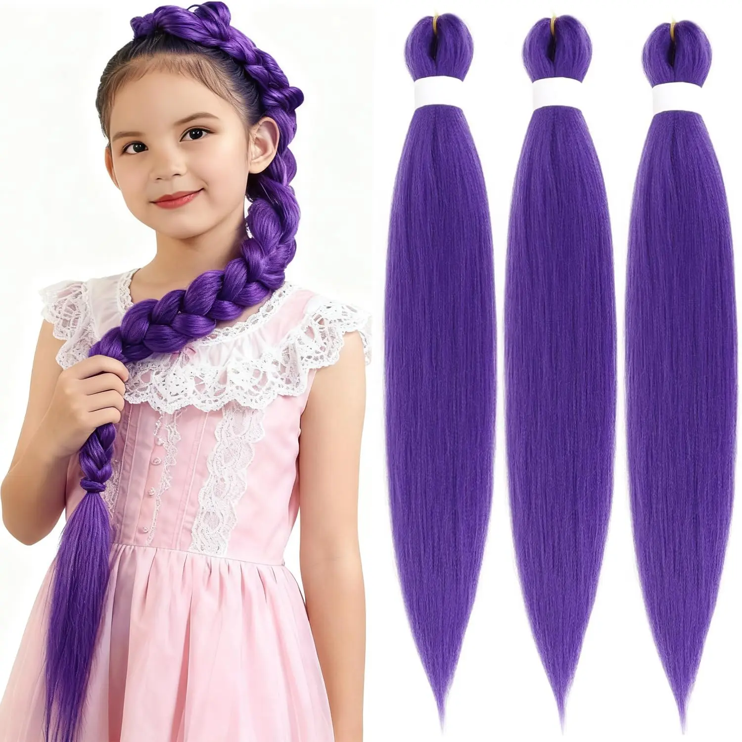 Braids Ponytail Hair 26 Inch, Pre Braided Ponytail Extension with Tie Easy Tie  Long Braid Hair Extension for Halloween Costume  Party (, 26 Inch)