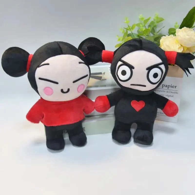Kawaii Pucca Garu Couple Plush Toys Soft Stuffed China Doll Set Cute Cartoon Figure Gift