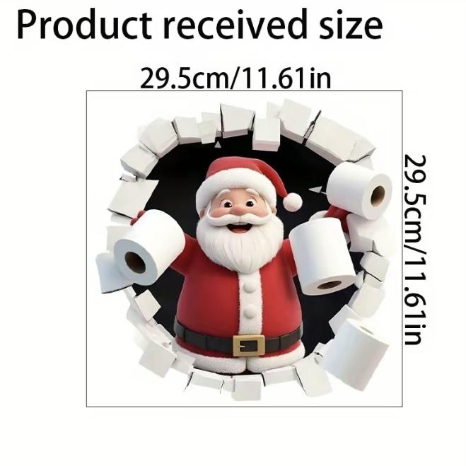 3PC Christmas Toilet Sticker – Fun Holiday Toilet Decoration, Self-Adhesive PVC, Creative Festive Stickers for Home & Gifts
