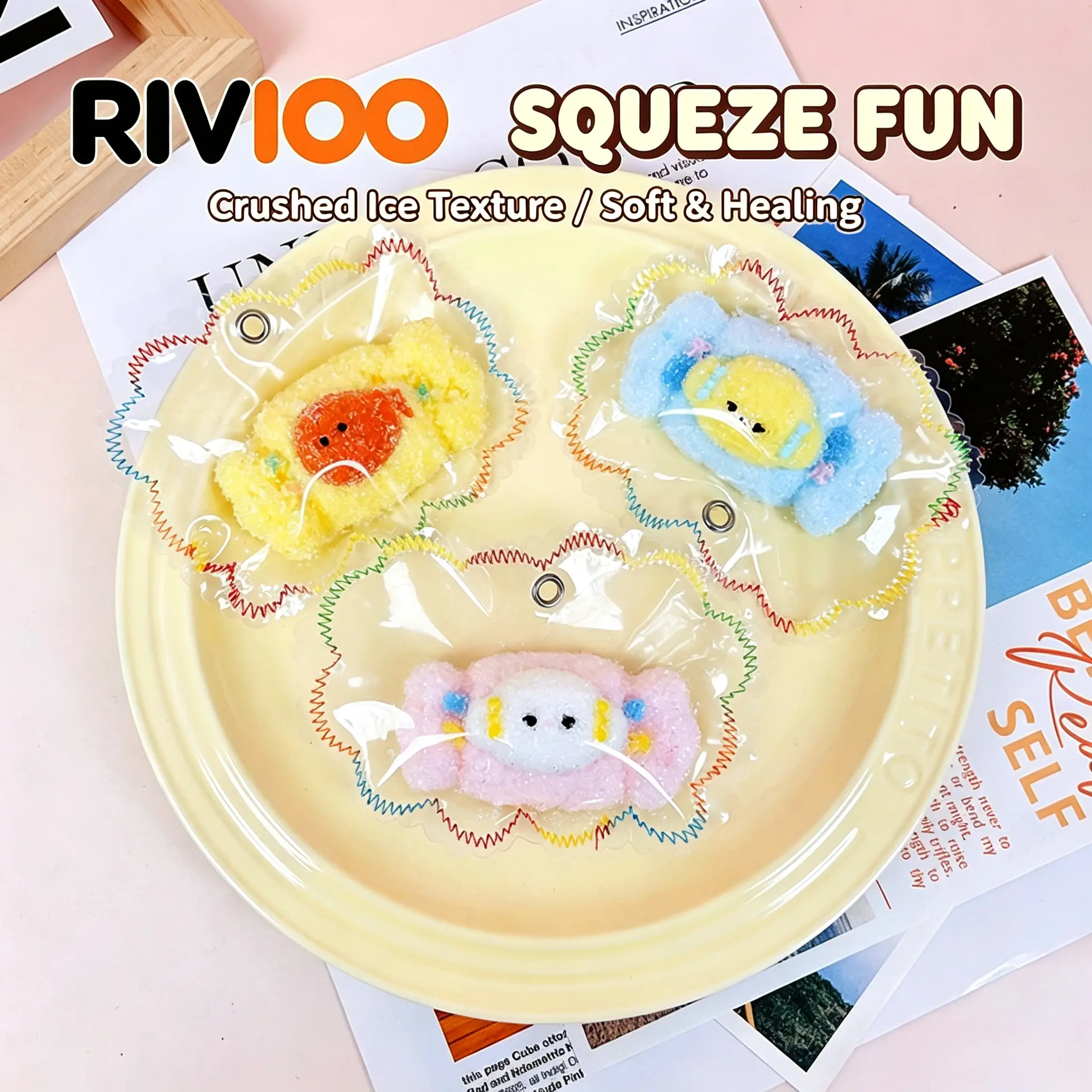 RIVIOO Silicone Cream Mud Boutique Wheat Cloud Candy Crushed Ice with Sutted Edge Decompression Pinch Le Decompression Toy