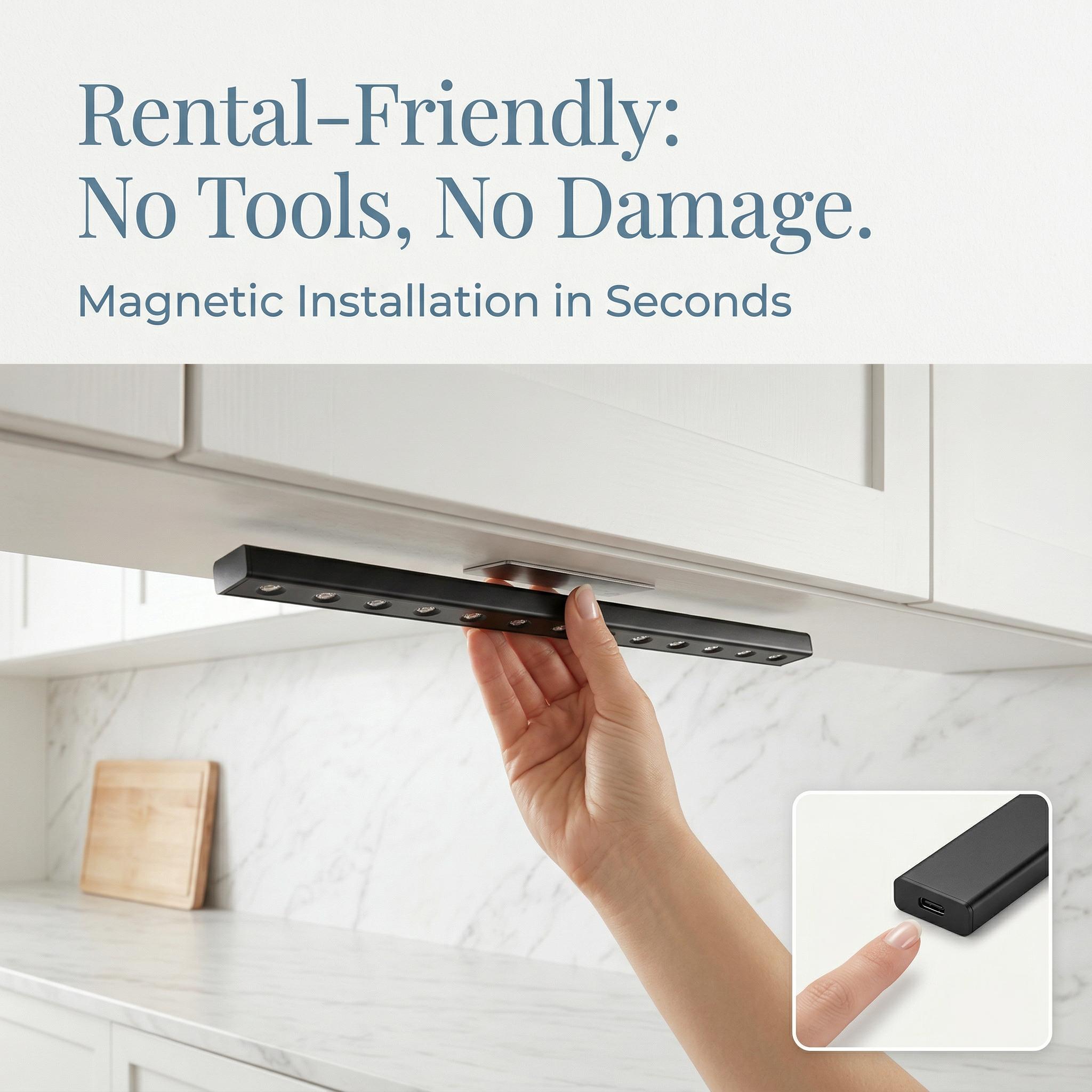 Upgrade Your Home! Aesthetic Hill-Effect Motion Sensor Light| Wireless Under Cabinet Night Light| 3 Color Temperatures & Dimmable| 30cm/40cm| Perfect Mother's Day Gift