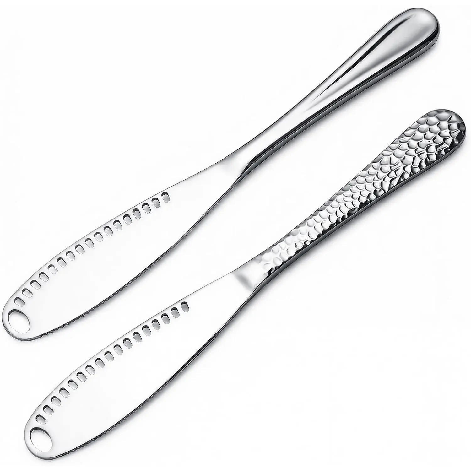 (2 pcs 3-in-1 Butter Spreader Knife - Stainless Steel Butter Knife for Butter & Cheese