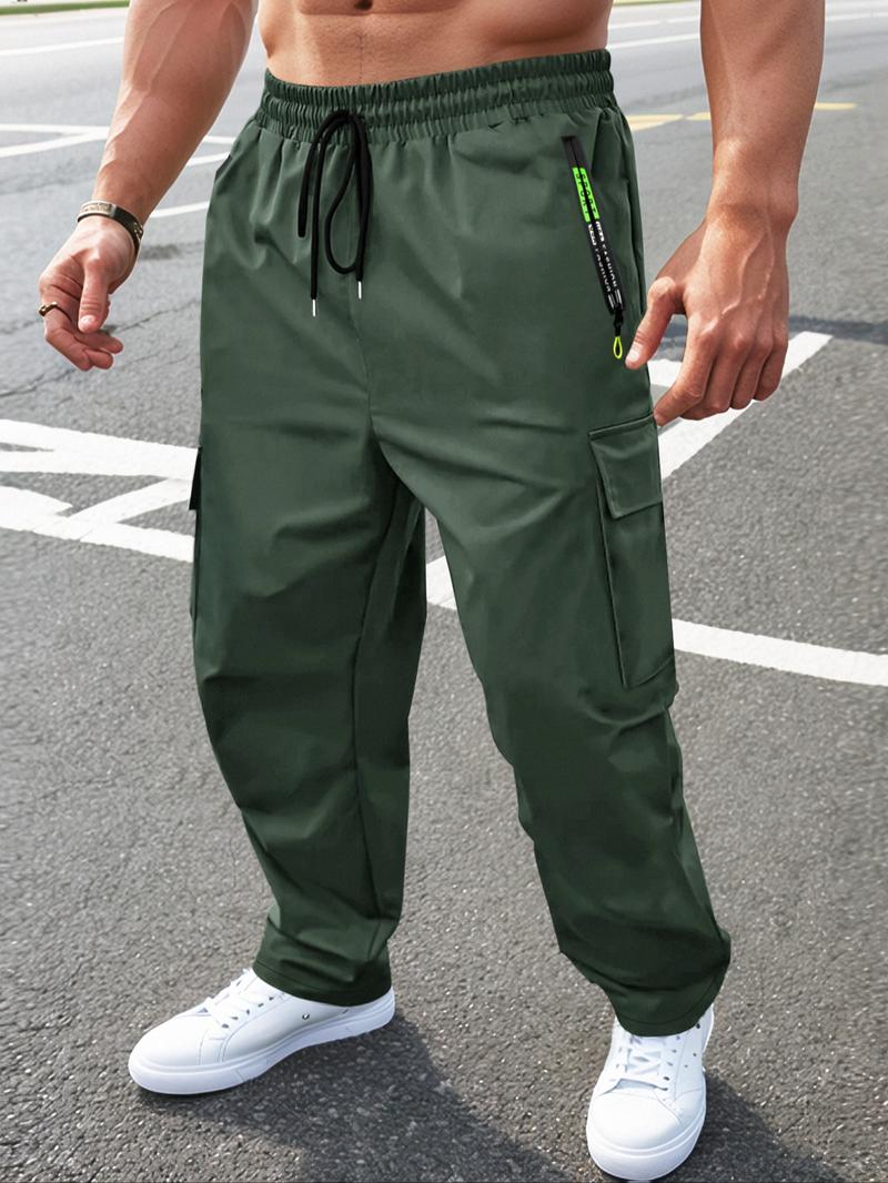 Men's Solid Color Cargo Joggers Pants, Casual Sporty Comfy Trousers for Spring & Fall, Pants for Men, Men's Bottoms for Outdoor Wear, Streetwear Joggers, Casual Sports Trousers, Casual Athletic Joggers, Activewear, Casual Athletic Jogging Men's Solid Color Cargo Joggers Pants, Casual Sporty Comfy Trousers for Spring & Fall, Pants for Men, Men's Bottoms for Outdoor Wear, Streetwear Joggers, Casual Sports Trousers, Casual Athletic Joggers, Activewear, Casual Athletic Jogging