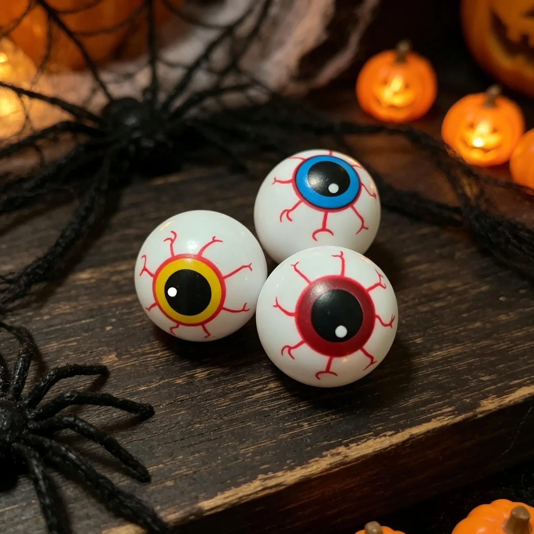 Multiple Realistic Eye Ball Bouncy Balls, Horror Funny Blood Vein Print Decorative Balls, Halloween Prank Props, Scary Decoration Items