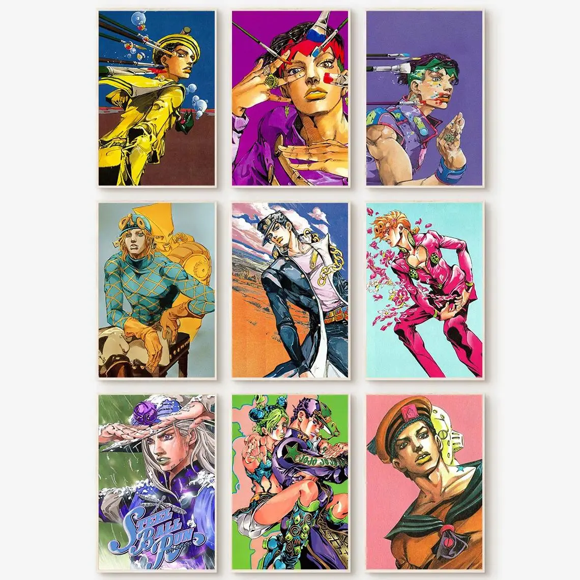 JoJo's Bizarre Adventure Joestar Characters Canvas Poster, Manga Art Print for Fans, Birthday Gift for Boys & Girls, High-Quality Wall Decor for Bedroom Living Room