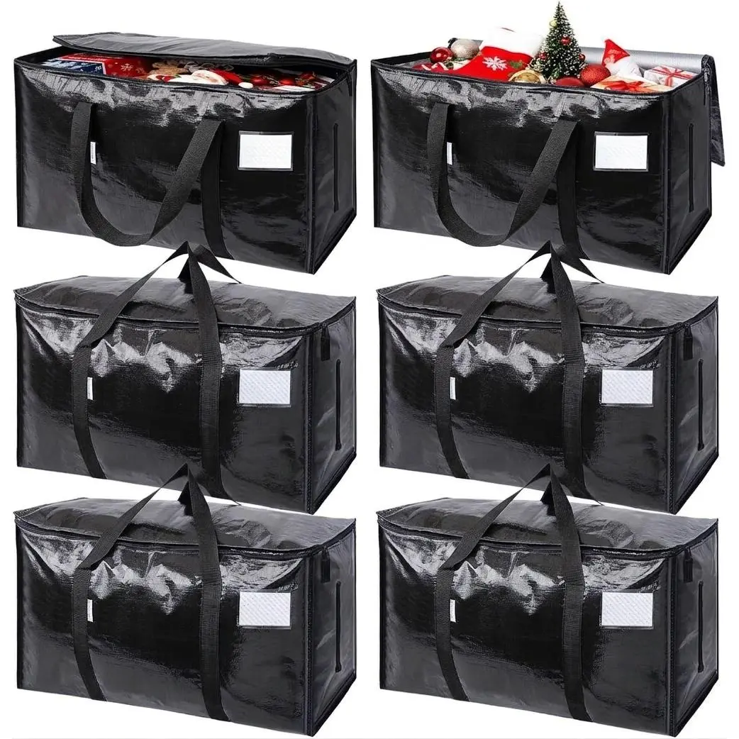 2/6 Pack Extra-Large Heavy-Duty Moving & Clothes Storage Bags - Waterproof, Foldable Totes with Handles, Zippers, Backpack Straps - Ideal for College Dorms, Home Storage