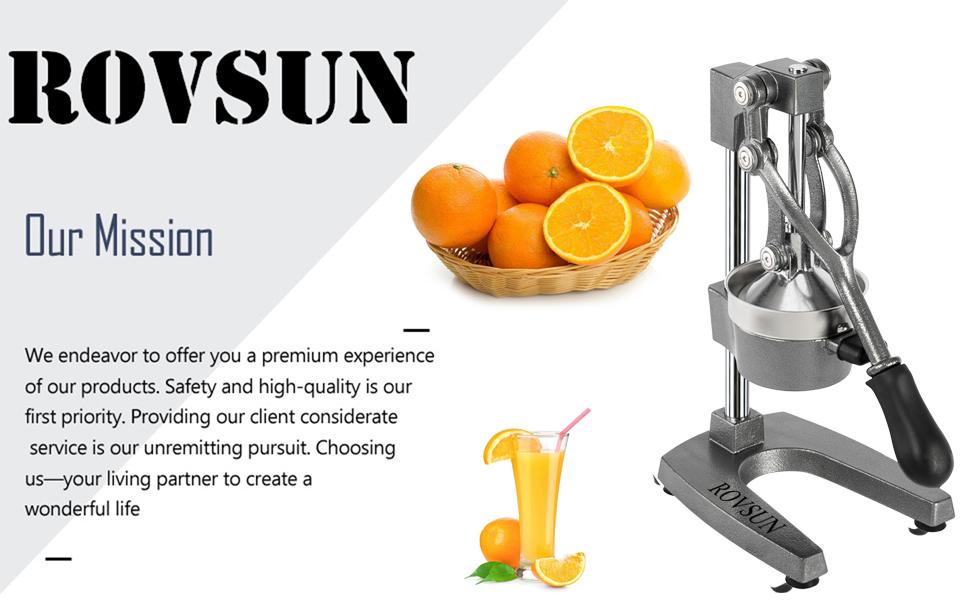 ROVSUN Professional Citrus Juicer Lemon Squeezer, Commercial Manual Fruit Press Juicer for Lemon Pomegranate Orange Juice, Heavy Duty Hand Press Orange Juicer Press and Lime Squeezer Stand