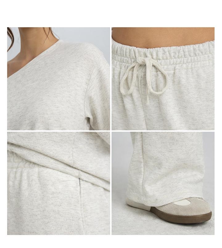 Women's Leisure Solid Color Drawstring Waist Wide Leg Trousers, Versatile Women's Bottom for Daily Wear, Soft Side Pocket Daily Outfit Women's Leisure Solid Color Drawstring Waist Wide Leg Trousers, Versatile Women's Bottom for Daily Wear, Soft Side Pocket Daily Outfit