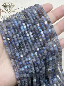 2mm 3mm 4mm Faceted Labradorite Cube Beads, Natural Blue Flash, DIY Jewelry Making, Bracelet Necklace Earring Supplies