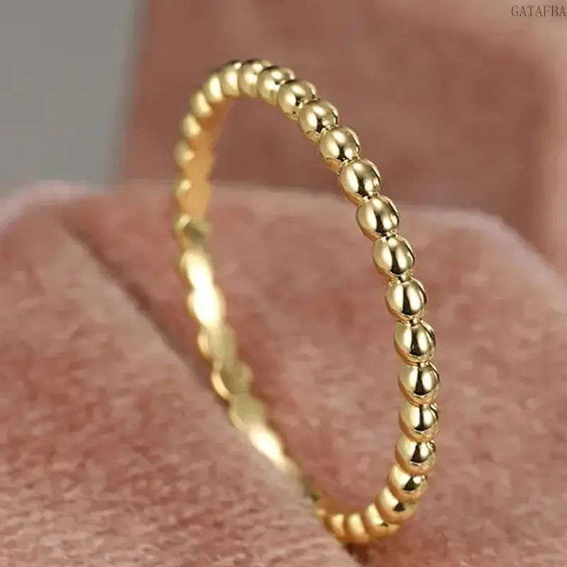 Women's Minimalist Circular Shape Plain Bead Ring - Stackable Lucky Bead Band, Low-Profile Fit, Casual Daily Unisex Sports & Outdoor Index Finger Jewelry
