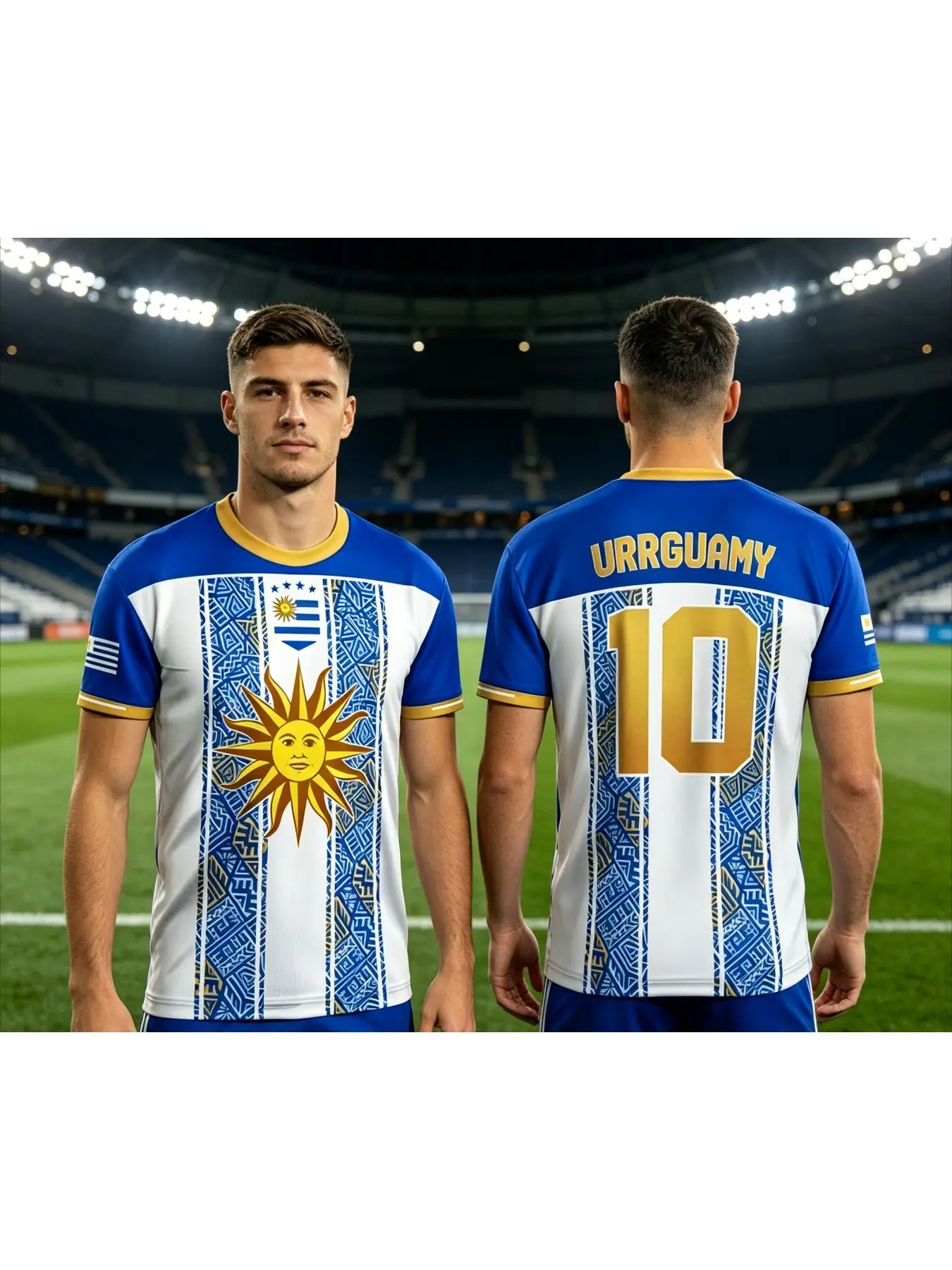 2026 New Uruguay 10 Jersey Men's Outdoor Sports Breathable Lightweight Player Fan Favorite T-Shirt, Casual Long Sleeve Loose Fit