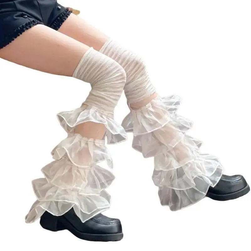 2026 New Arrival Lace Patchwork Leg Warmers, Trendy Y2K Coquette Ankle Cuffs, Balletcore Sweet Spicy Decorative Leg Cuffs, Aesthetic Outfit Accessory for Women Daily Wear Street Style