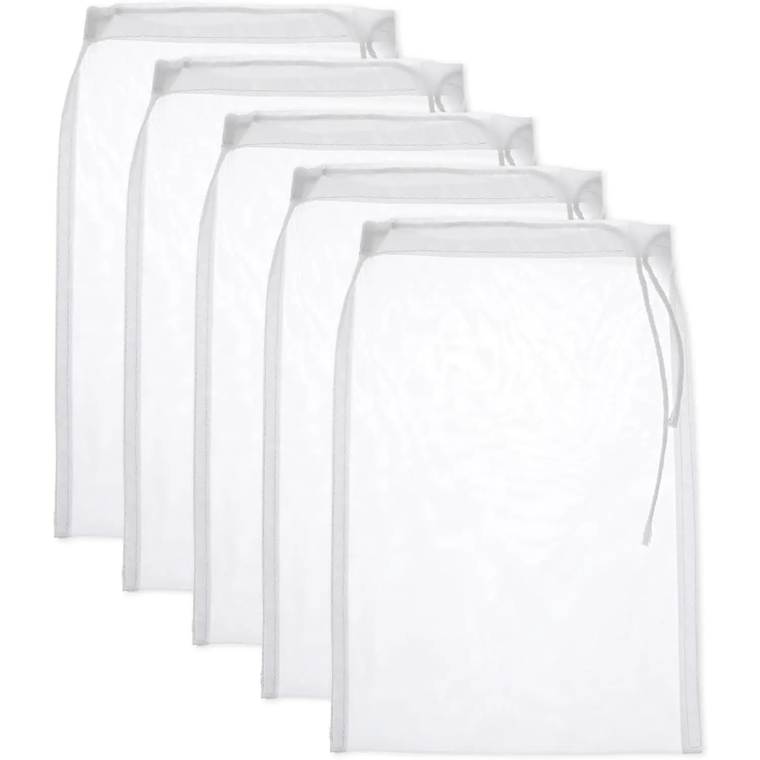 5 count Mesh Strainer Bag, 6 x 7.8 Inch  Nut Milk Bag Nylon Fine Mesh Straining Brew Bag Cheese Cloth Bags  Juicer Bags for Straining Fruit Juice Coffee  Brewing  Yogurt
