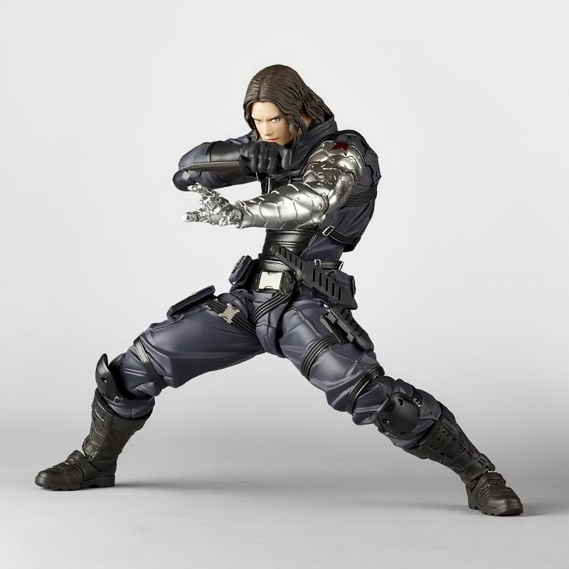 Kaiyodo Winter Soldier Revoltech Amazing Yamaguchi Bucky Barnes Captain America Anime Action Figures Movable Collectible Toys