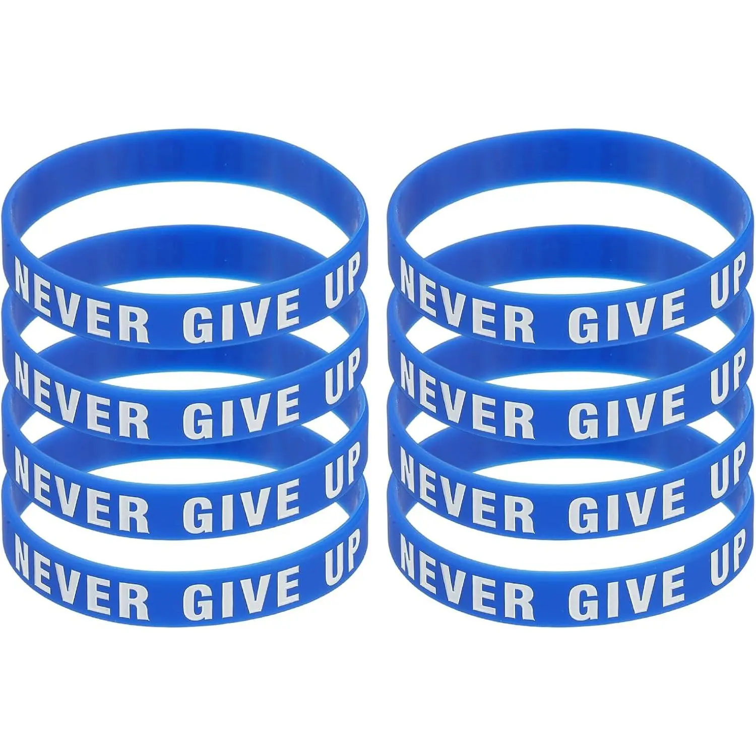 NEVER GIVE UP Motivational Wristbands, Personalized Bands with Text  Wristbands Custom Rubber Bracelets for for Fitness Workouts