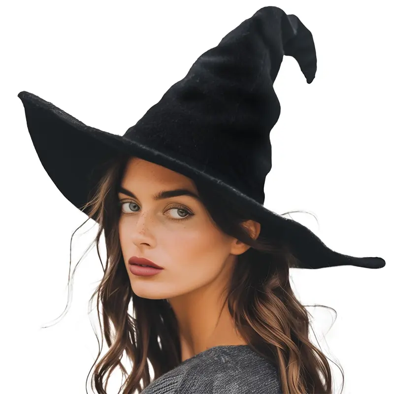 Halloween Costume Witch Pointed Hat, Witch Hat, High-Quality Halloween Witch Decoration Hat, Perfect for Halloween Parties & Events