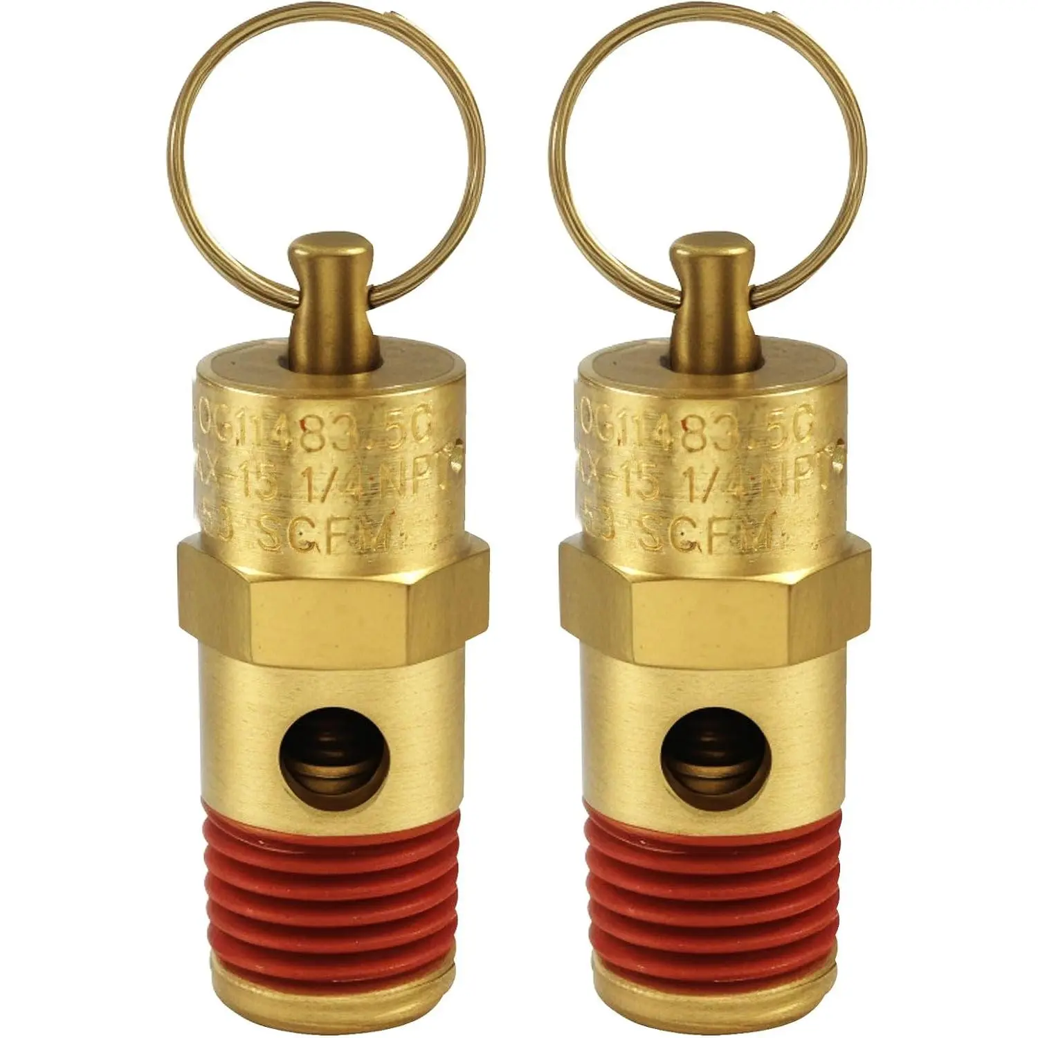 Brass Air Safety Valve - 1/4 Inch NPT, 135 PSI, Heavy Duty, Leak-Preventing, Pneumatic Tools Compatible, Automatic Release, Easy Installation, Long-Lasting, Protection System, Seal Thread Locks, Versatile Compatibility, Fits Water Pumps & Standard Ports