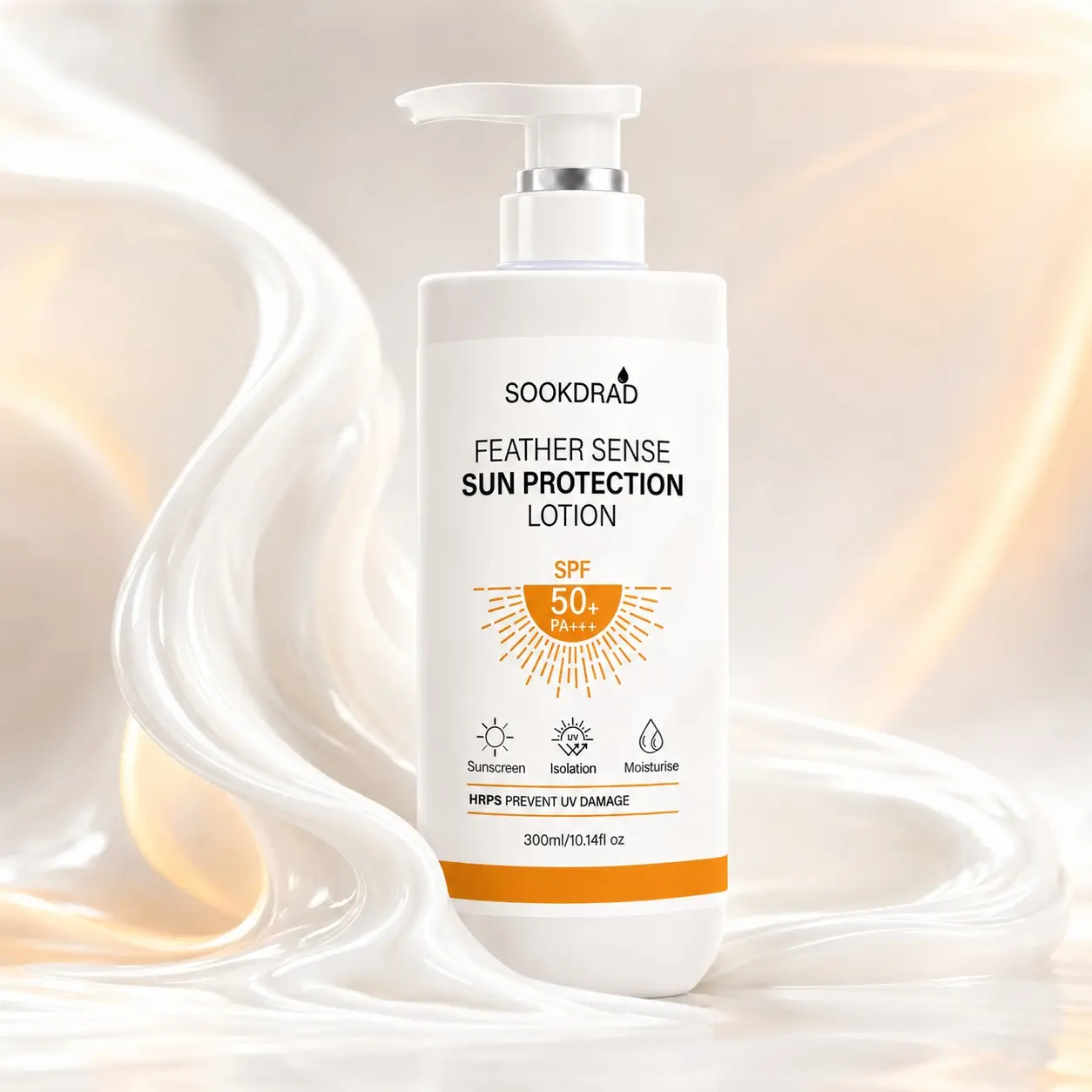 sun protection lotion, SPF50+, PA+++, sunscreen, isolation, moisturise, HRPS prevent UV damage, 300ml/10.14fl oz