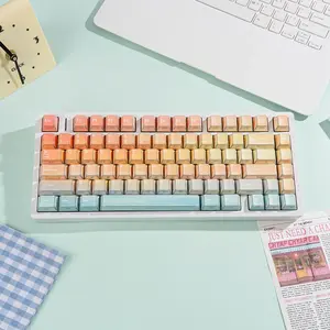 Sunset Keycaps 137-Key Cherry Profile Side-Lighted Twilight-LAS Profile Mechanical Keyboard Keycaps Korean Layout with Support for English Uk German Mechanical Keyboard