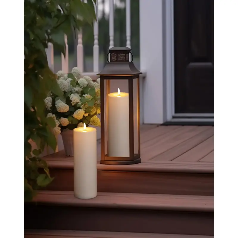 4" x 11" Waterproof Outdoor Flameless Candles Battery Operated LED Large Pillar Candles with Remote and Timer for Indoor Outdoor Lanterns, Long Lasting, White, Set of 2 Lamp Lighting Convenient giant candles#SummerVibes