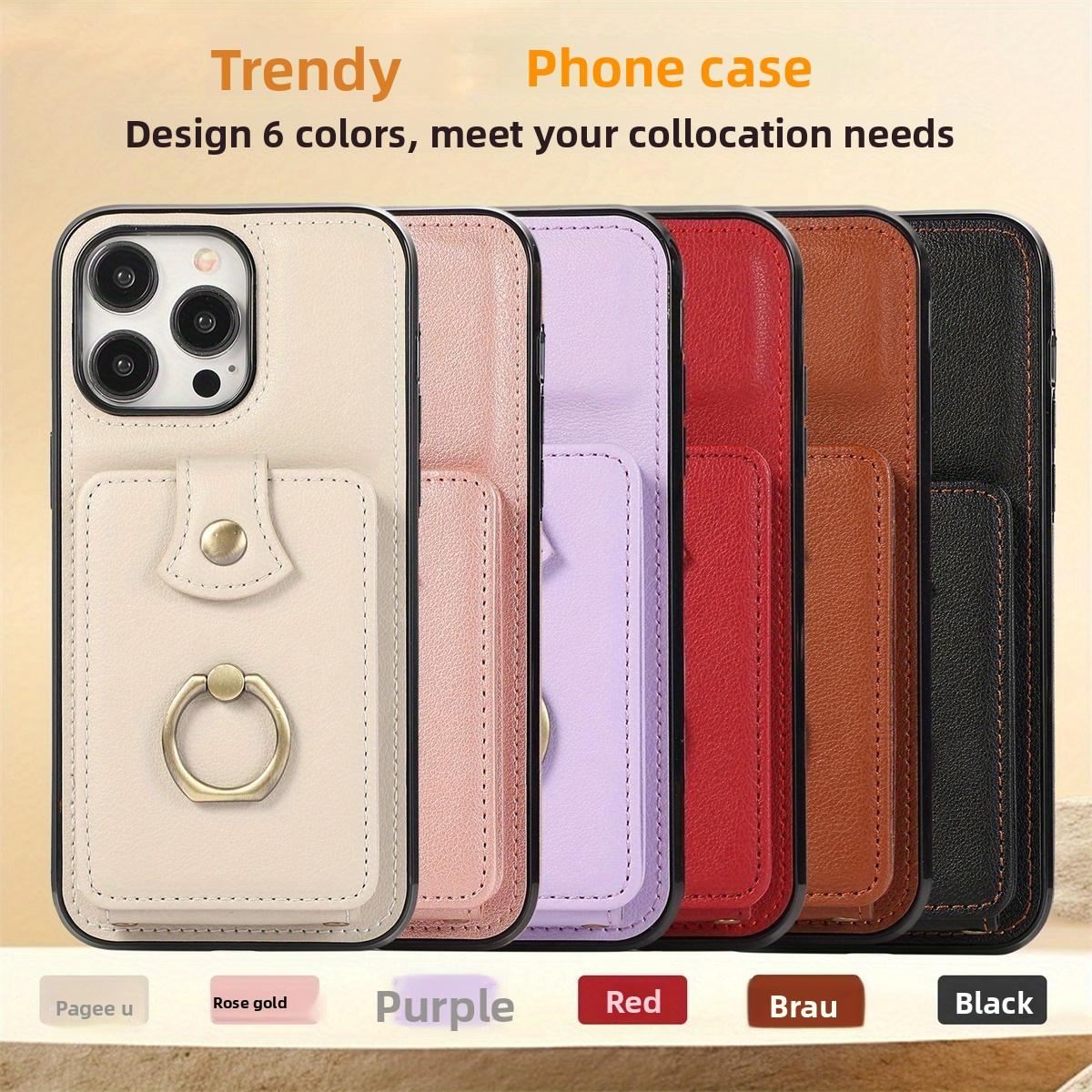 Card holder phone case for iPhone 17/16e/16/15/14/13/12/11 Pro Max SE 2020/SE 2022/X/XS/XR/XS Max 16/15/14/7/8 Plus 17 Air.Features 360-degree rotating ring holder, RFID anti-theft function, and drop protection function.