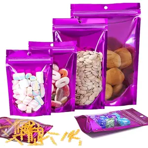 100 Pack  Resealable Mylar Bags 4.7x7.9 Inch - Smell Proof Stand Up Zipper Bags with Window for  Storage, Small Business Packaging & Party Favors