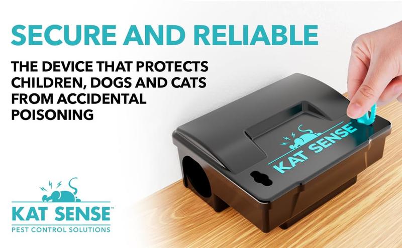 Rat Bait Station Traps, Reusable Humane Rodent Box Against Mice Chipmunks Squirrels That Work, Smart Tamper Proof Cage House to Secure Bait Block and Pellets, Mouse Bait Station Outdoor