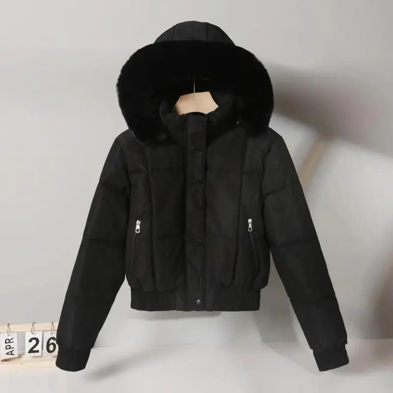 2025 Winter Women Short Parkas Cotton-padded Fleece Bread Clothes Outerwear