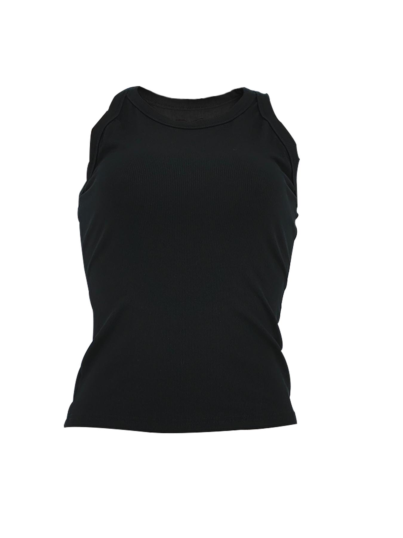 Women's Solid Ribbed Tank Top, Casual Sleeveless Round Neck Top for Daily Wear, Ladies Clothes for All Seasons, Casual Comfy Vest