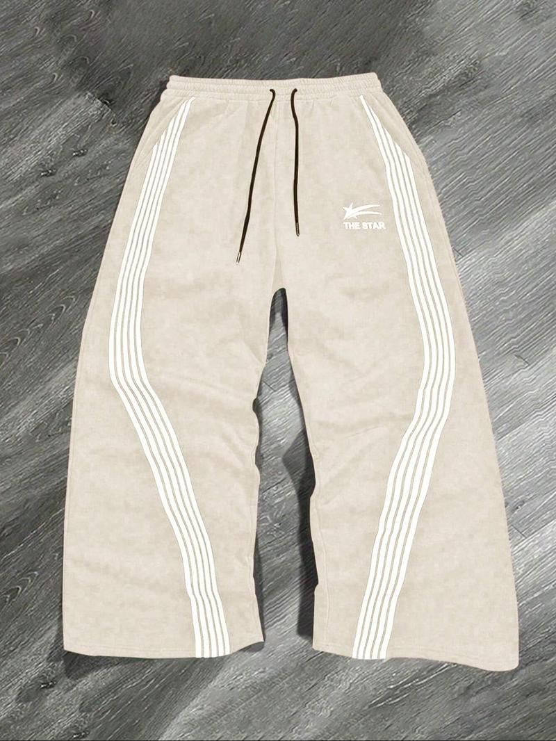 Men's Star Print Drawstring Waist Sweatpants, Athleisure Style Bottoms, Casual Comfy Regular Fit Jogger Pants for Daily Wear, Men's Trousers for All Seasons