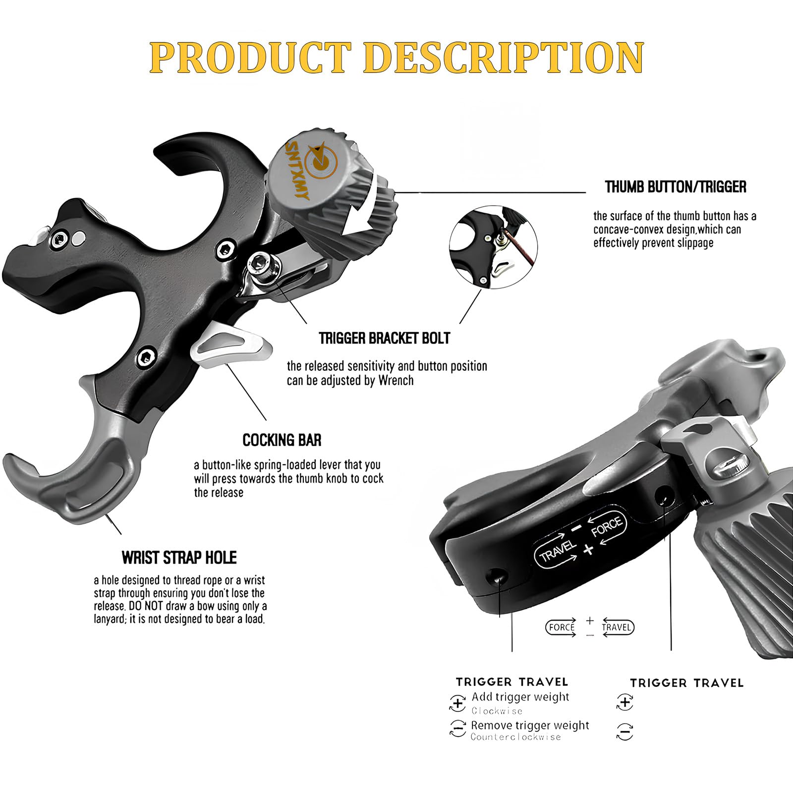 Universal Archery Release Aid |   Ambidextrous & Durable Aluminum Build