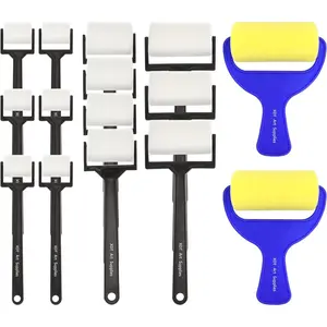 15 Pack Roller Painting Sponge Set, Disposable & Washable Assorted Sizes Paint Sponges for Art & Craft Painting, Include 6Pcs 1'', 4Pcs 1.5'', 3Pcs 2'', 2Pcs 3''