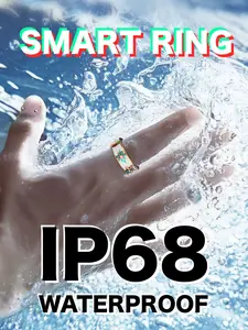 Smart Health Monitoring Ring, Floral Rose Gold Enamel, IP68 Waterproof, Bluetooth-compatible 5.2, Step Counter, Sleep Tracker, Heart Rate Monitor, Android iOS Compatible