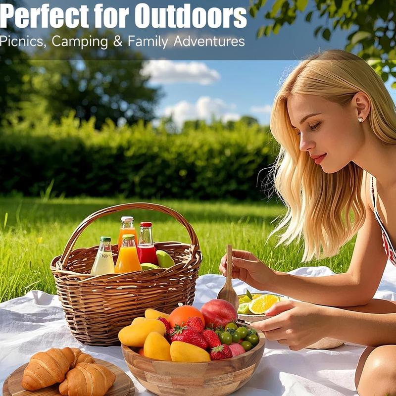 Salad Bowls  Salad Bowl Set with Lid 11.8 Inch Large Wooden Bowls Set Acacia  Serving-Bowl with Serving Utensils Bowl for Kitchen, Dining, Party