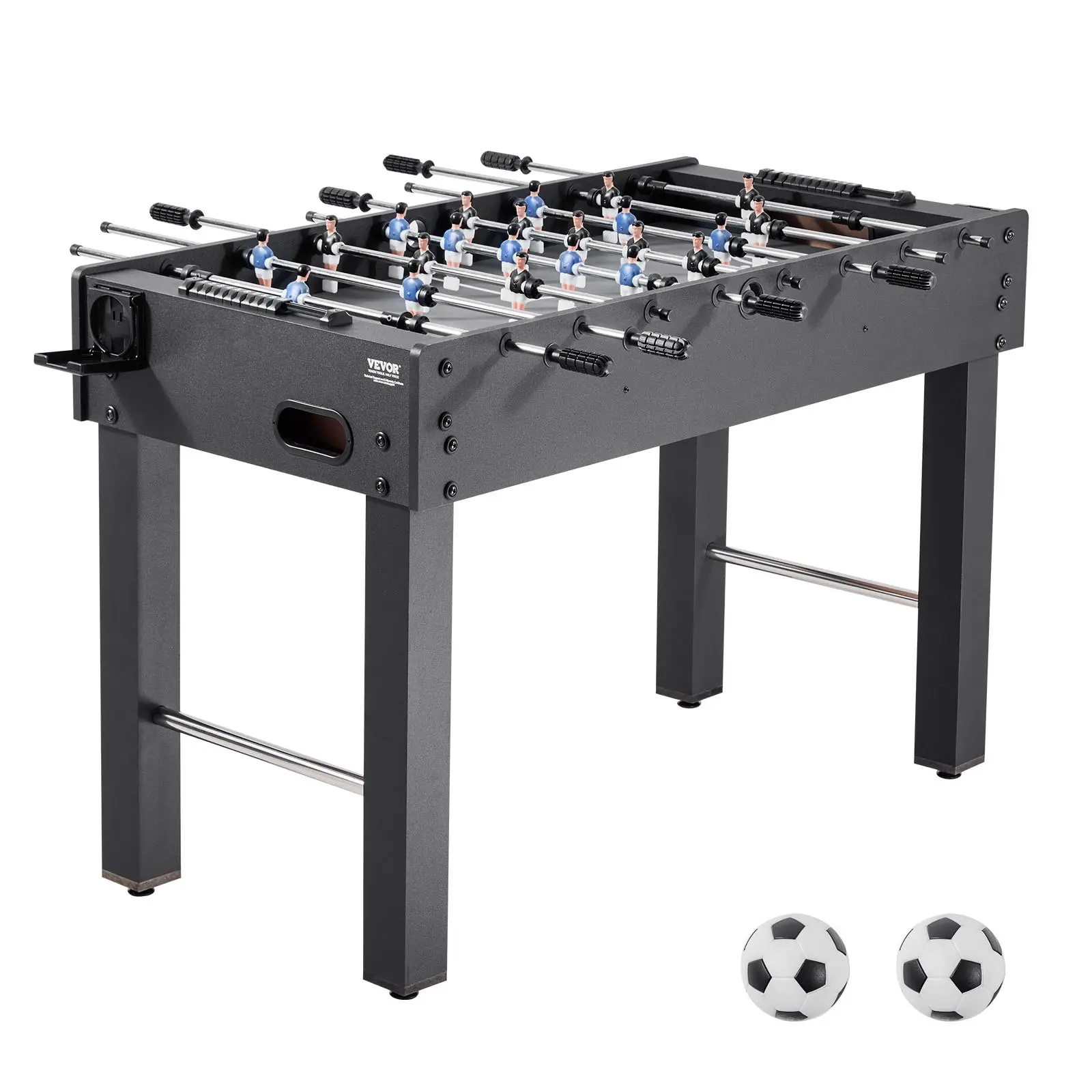【Summerfinds】VEVOR Foosball Table, 48 inch Standard Size Table, Indoor Full Size Foosball Tables for Home, Family, and Game Room, Durable Soccer Set, Includes 2 Balls, Score Keeper, and 2 Cup Holders