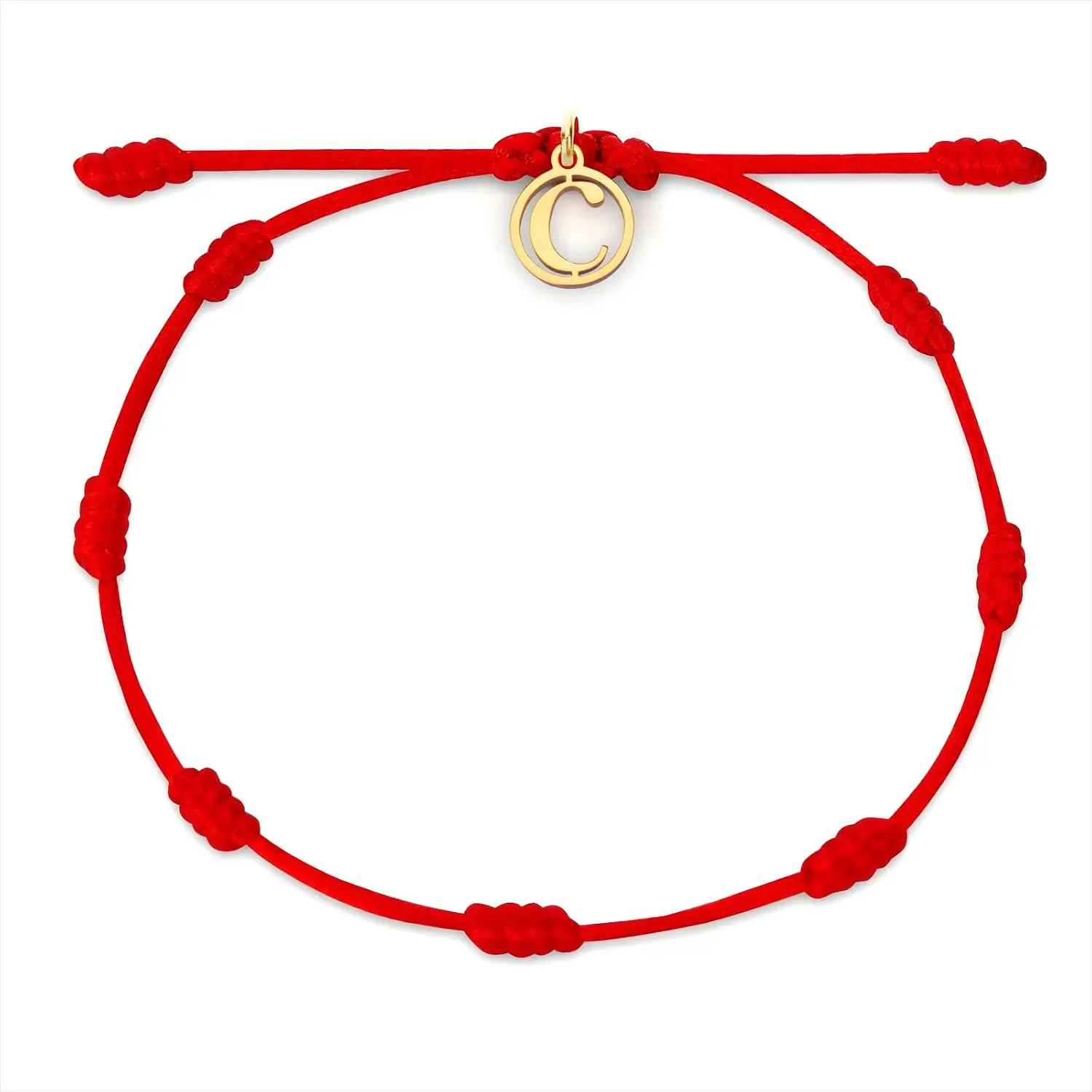 Red String Bracelet with Initial Letter and 7 Protective Knots – Adjustable Kabbalah Bracelet for Women & Men, Personalized  Luck Charm for Positive Energy