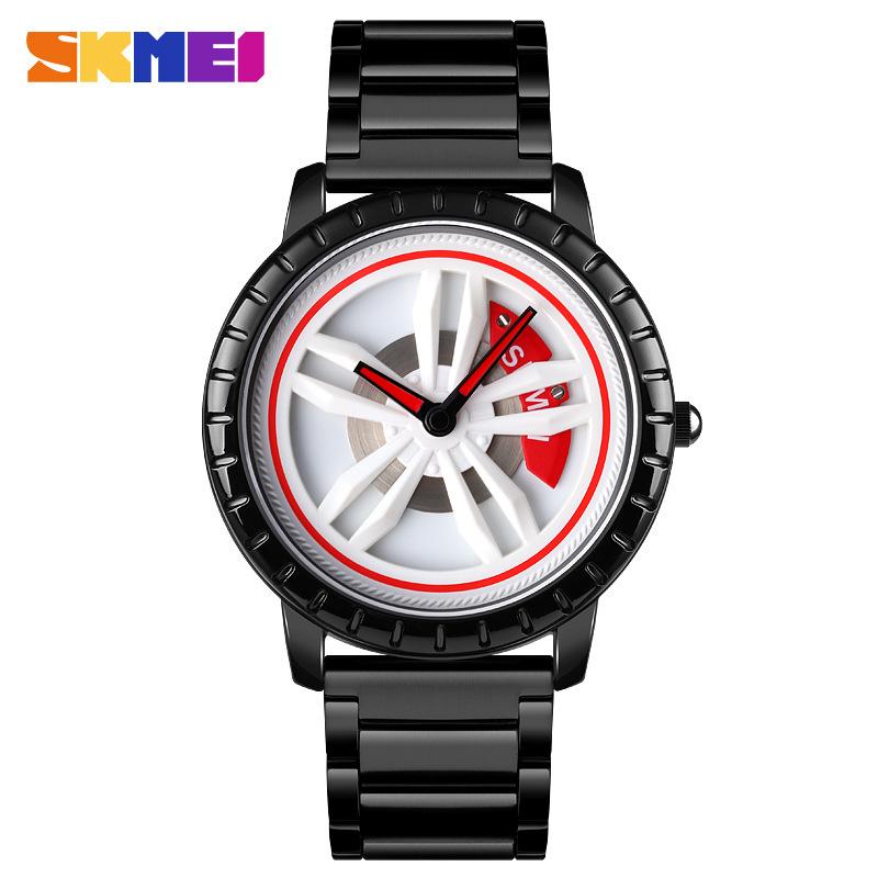 SKmei Waterproof Quartz Men's Watch Trendy Tire Dial Steel Mesh Strap Men's Watch Wholesale