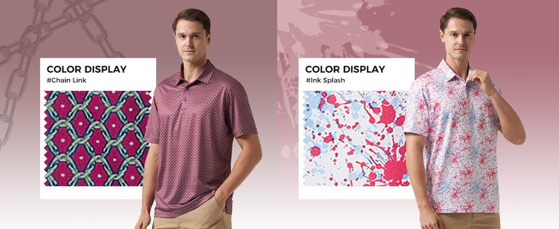 Willit Men's Golf Polo Shirts Short Sleeve Print Performance Moisture Wicking Casual Stretch Breathable workout tops