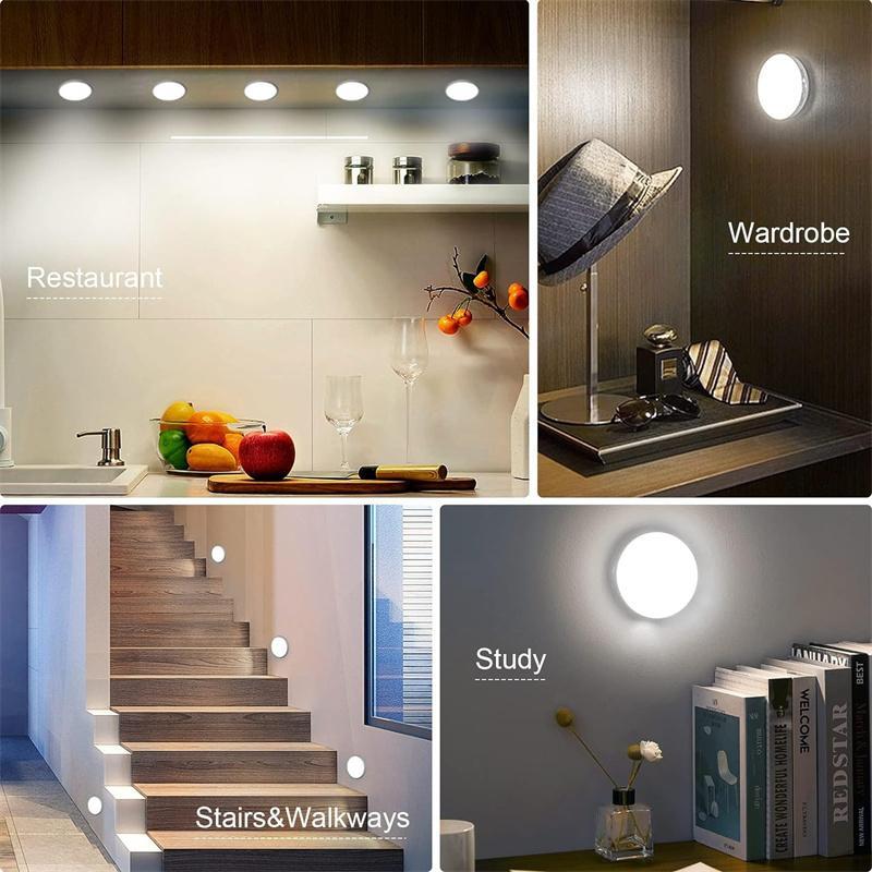 Motion Sensor Night Light, USB Rechargeable LED Night Light, Wireless Wall Mounted Light Suitable for Kitchen Cabinet, Closet, Stairway, Home Decor Light