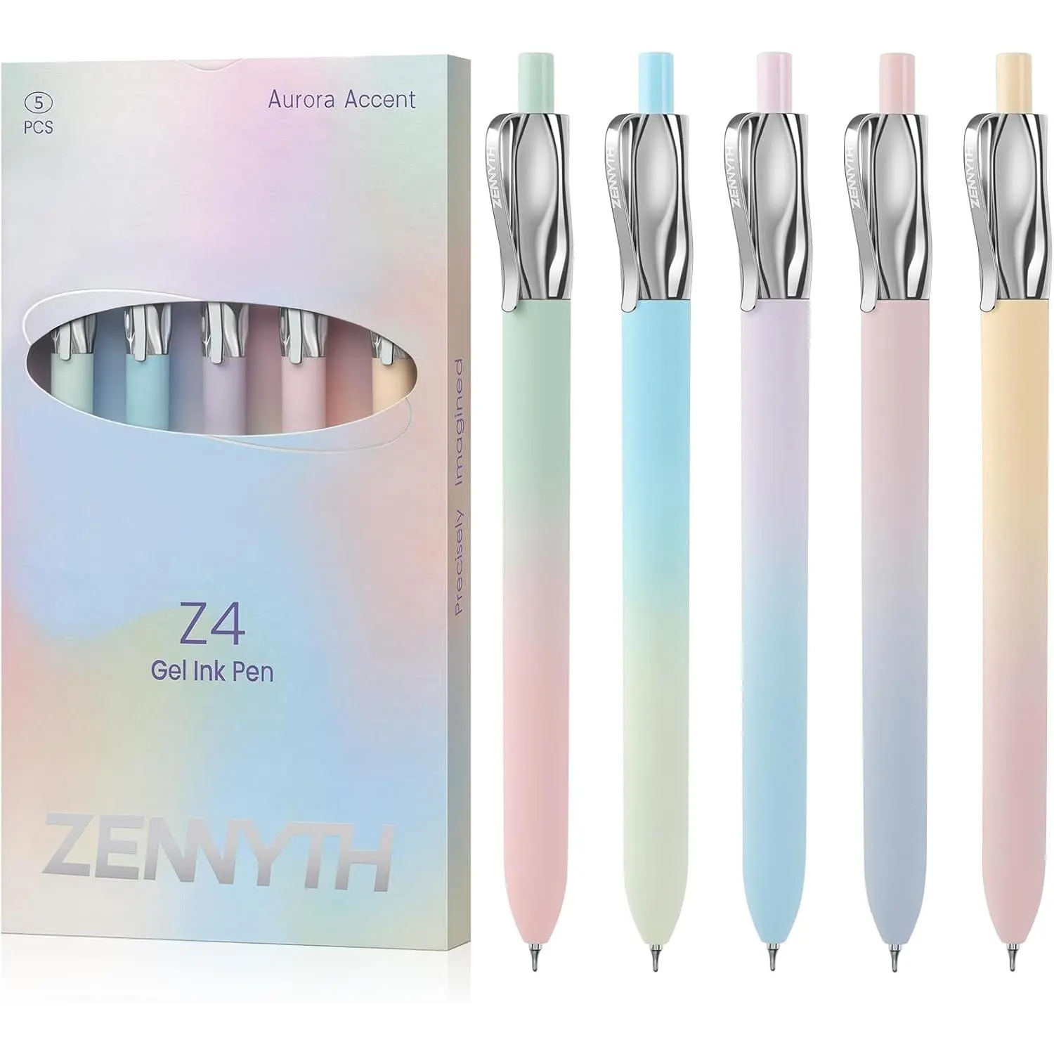 Gel Pens, 5-Pack Retractable 0.5mm Black Ink Pens, Luxury Aesthetic Fluid Design, Smooth Quick-Dry Writing Pens for Journaling, Note-Taking, Office, School Supplies (Z4 5 count )