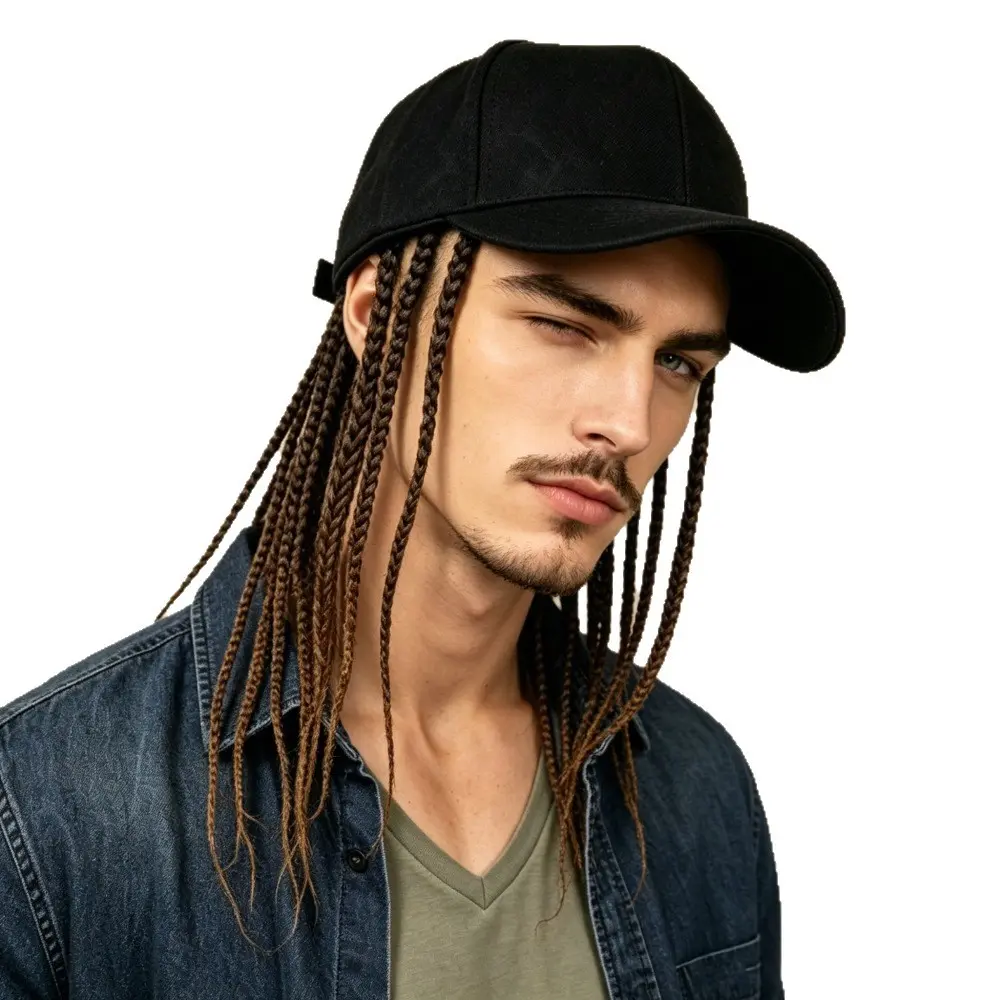 Baseball Cap with Dreadlocks – Men's Women's HipHop Punk Wig Hat