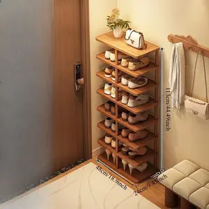 Wooden Multi-Layer Shoe Rack for Small Homes, Space-Saving Shoe Organizer, Easy-To-Use Shoe Storage Shelf, Holds Two Pairs Per Layer