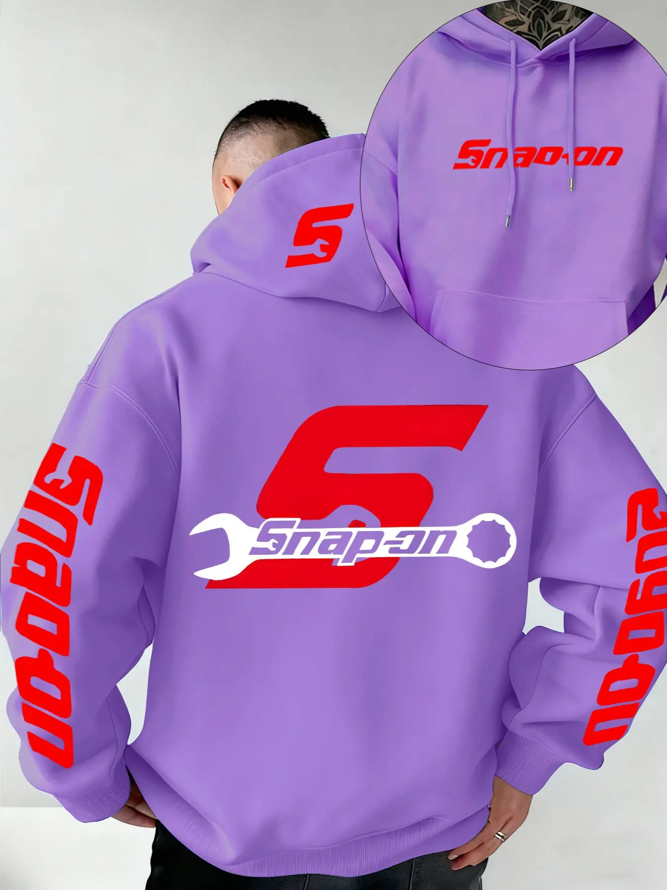 New Men's Hooded Sweatshirt, Letter Print, Soft Stretch Knit Fabric, Standard Fit, Casual Daily Wear, Fun Style, Essential for Young Adults