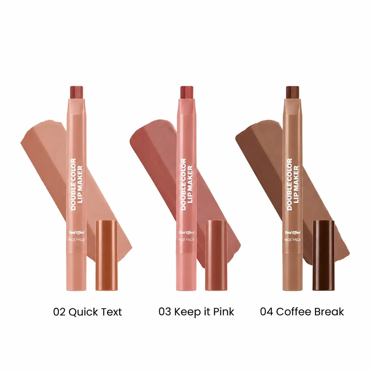 3pcs Lip Liner & Lipstick Set, Long-Lasting Matte Finish, Nude Shades, High Pigmentation, Dual Use Makeup Kit