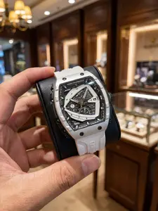 Mark Fairwahle Men's Quartz Watch, Waterproof Luminescent Bucket Shape, Multi-Functional Timer, Resin Material, Fashionable and Unique, Fw-5690