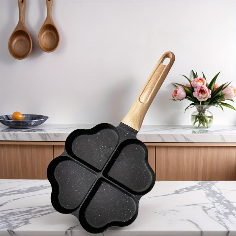 Household Maifanshi Breakfast Pot,  Fried Egg Pan, Non-stick Egg Dumpling Pan, Burger Fried Egg Pan, Love Four-hole Baking Pan.